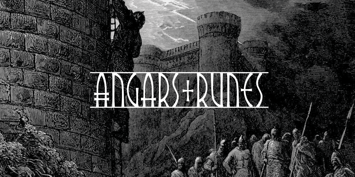 Ejemplo de fuente Angars Runes Regular